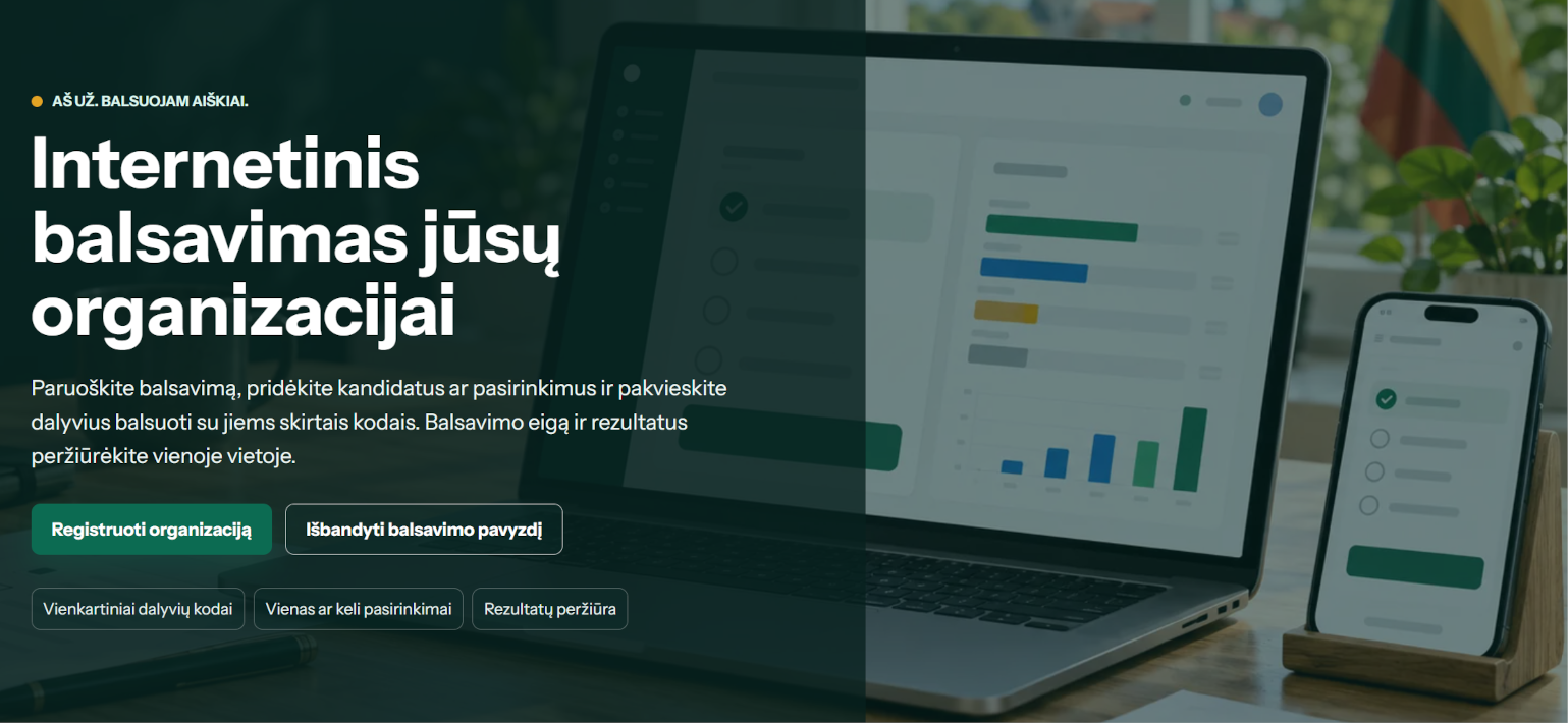 Aš už – Internetinis balsavimas jūsų organizacijai
